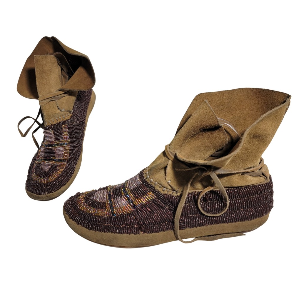 House of Harlow 1960 Maddie Beaded Suede Moccasin Bootie Women Size 37.5‎ US 7.5
